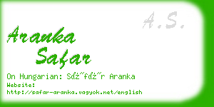 aranka safar business card